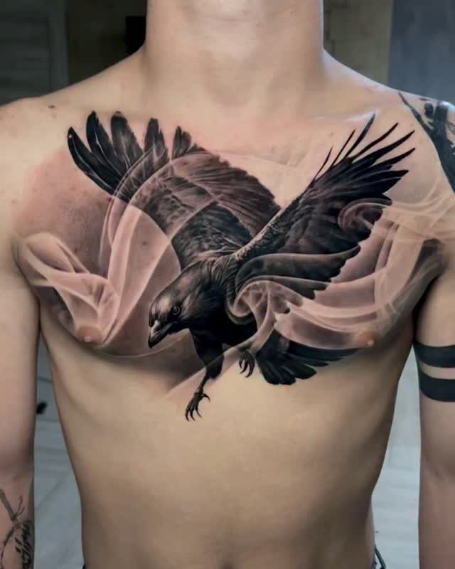Karga – realizm dövme, InkBlaze Ankara